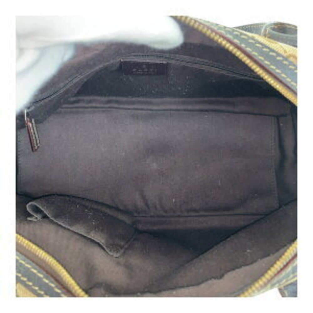 Gucci Tan Beige bag Line GG Sherry canvas handbag leather Princy Black Boston - Picture 9 of 10